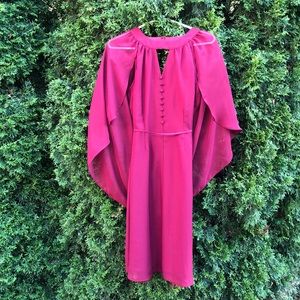 ModCloth size M zip up back button front . attached Shaw . Wine / burgundy color